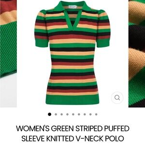 OXKNIT knit v neck polo nwt size small